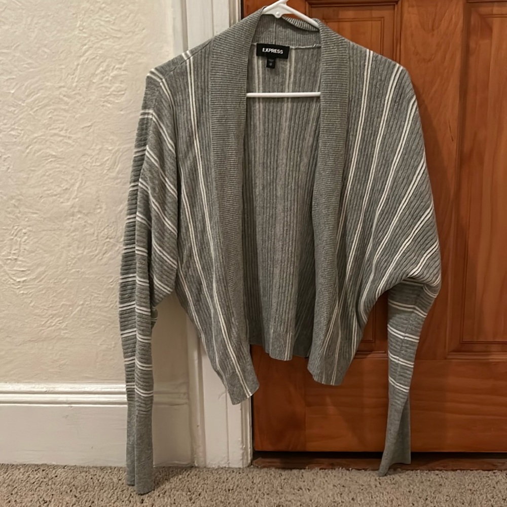 Gray and white cardigan, Express